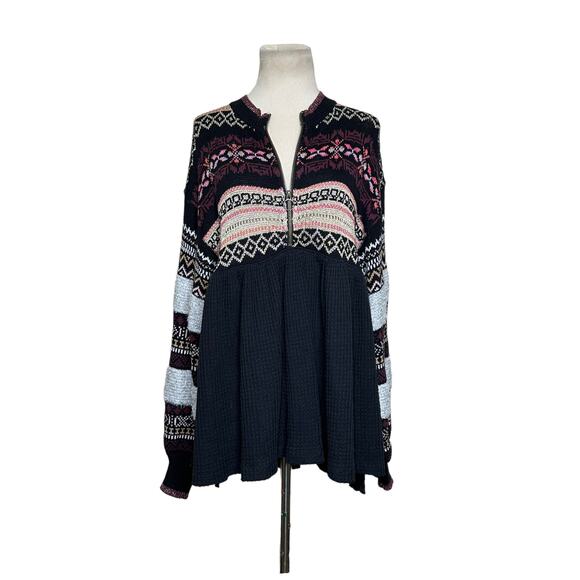 Free People Black Cozzy Cottage Sweater Size Small - Picture 12 of 12